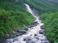     - Seasonal Waterfall Chugach Mountains Alaska