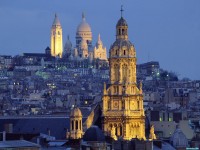     - The Sacred-Heart Basilica in the Distance, Montmartre, Paris, France